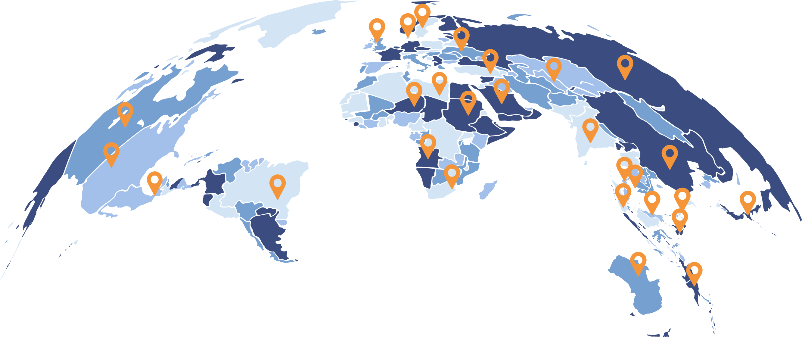 World map showing SEQU's global presence